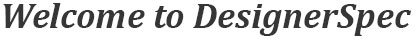 Welcome to DesignerSpec